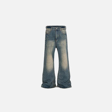 Wide-leg Faded Jeans