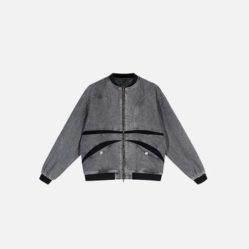 Y2k Washed Denim Stitching Jacket