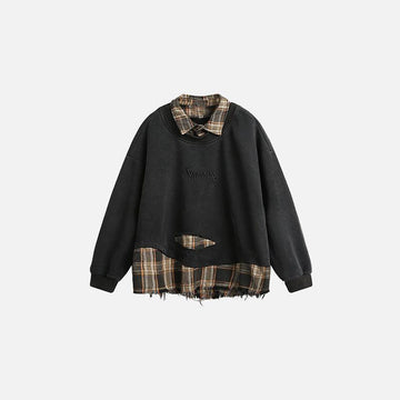 Retro Ripped Patchwork Shirt