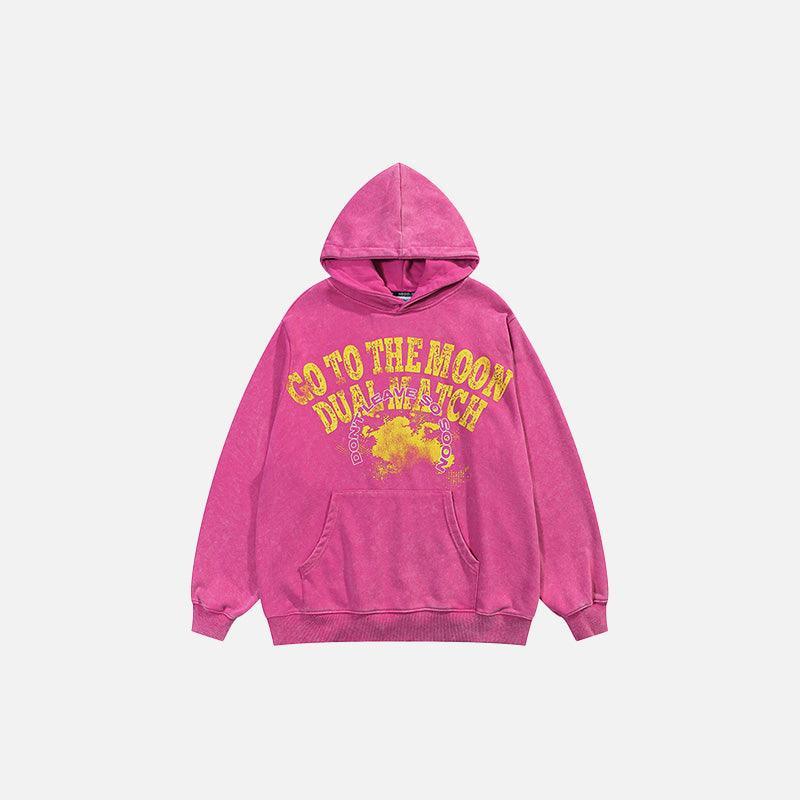 Distressed Washed Loose Hoodie
