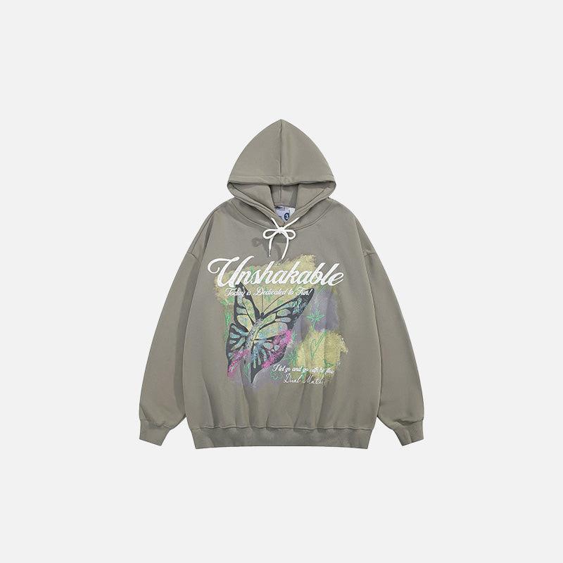 Butterfly Printed Loose Hoodie