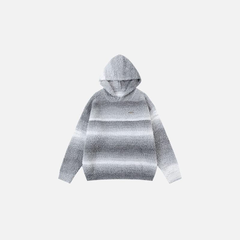 Cozy Striped Knit Hoodie