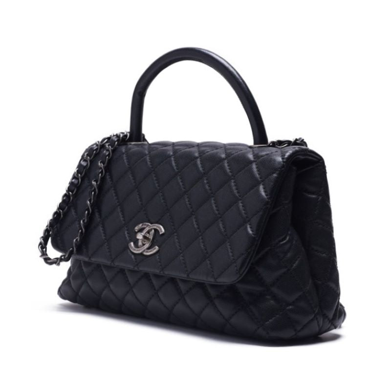 CHANEL Matrasse Coco Handle 2WAY Handbag Caviar S Black (Silver G ) Handbag  Shoulder Bag  Handbag Hybrid ? Ship? Ladies Online
