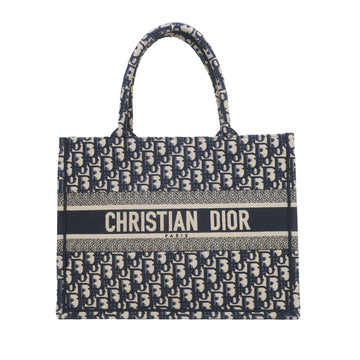 Christian Dior Book Tote Medium Handbag Navy Overshirt Owlick  M1296