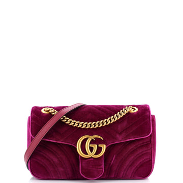 GG Marmont Flap Bag Matelasse Velvet Small