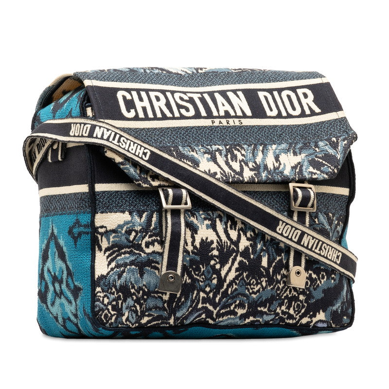 Dior Dior Camp  Shoulder Bag Blue Multicolor Canvas  Dior