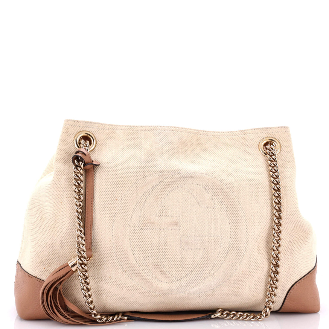 Soho Chain Strap Shoulder Bag Canvas with Leather Medium