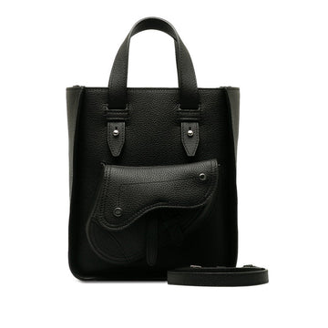 Dior Saddle Mini Tote Bag Shoulder Bag 2WAY Black  Leather  Dior