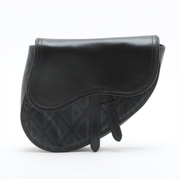 Dior CD Diamond Saddle PVC  Leather Waist Pouch Black