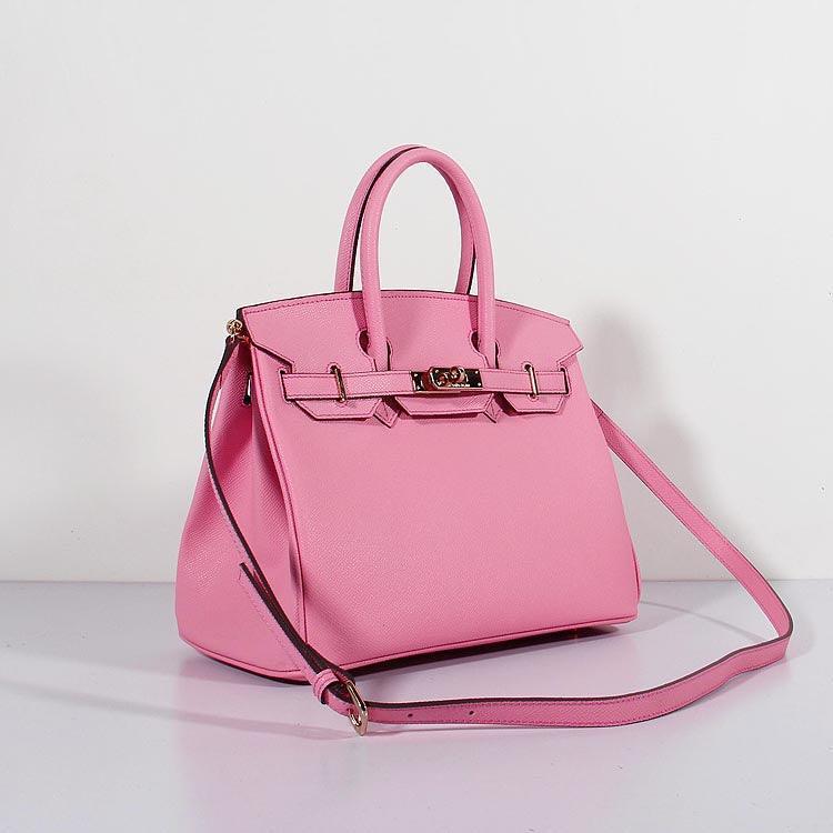 30cm Birkin Bag Epsom Leather with Strap Pink Gold