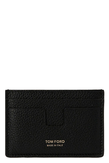 Tom Ford Men Logo Leather Card Holder