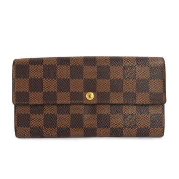 Louis Vuitton Portefolio Sarah N61734 Damie Evene Flap Long Wallet Brown  Style Leather  Mens