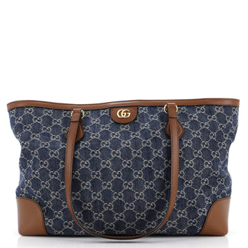 Ophidia Shopping Tote GG Denim Medium