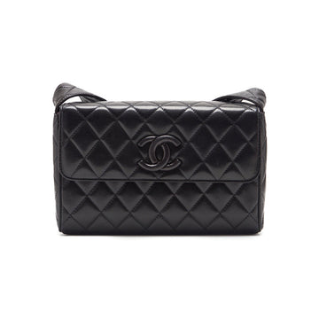 Chanel Matrasse Coco One Shoulder Bag Black Lambskin