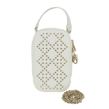 Christian Dior Foundhers  Dior Shoulder Bag Hand Starstars White White GD Gold