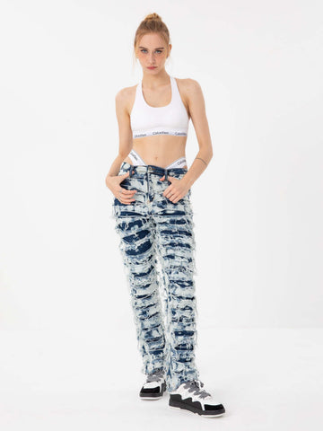 1984 High Street Old Washed Slim Fit Jeans Pants - 1492