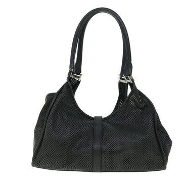 GUCCI Jackie Mesh Hand Bag Leather Black 50166