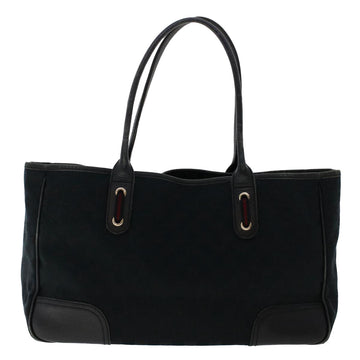 GUCCI GG Canvas Sherry Line Tote Bag Black Red Navy 163805 50171