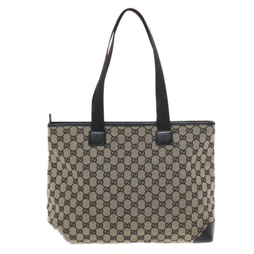 GUCCI GG Canvas Tote Bag Beige Black 50174