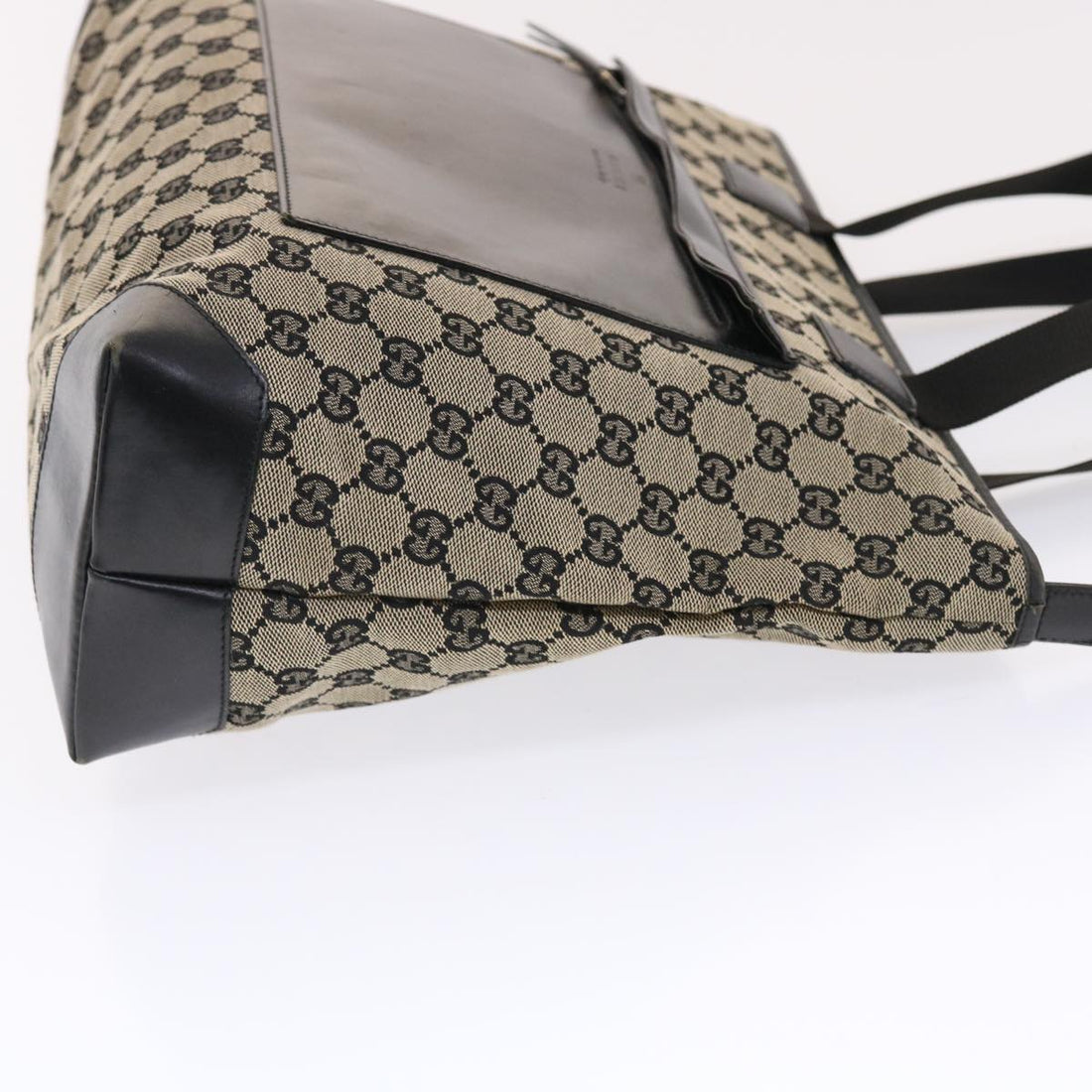 GUCCI GG Canvas Tote Bag Beige Black 50174