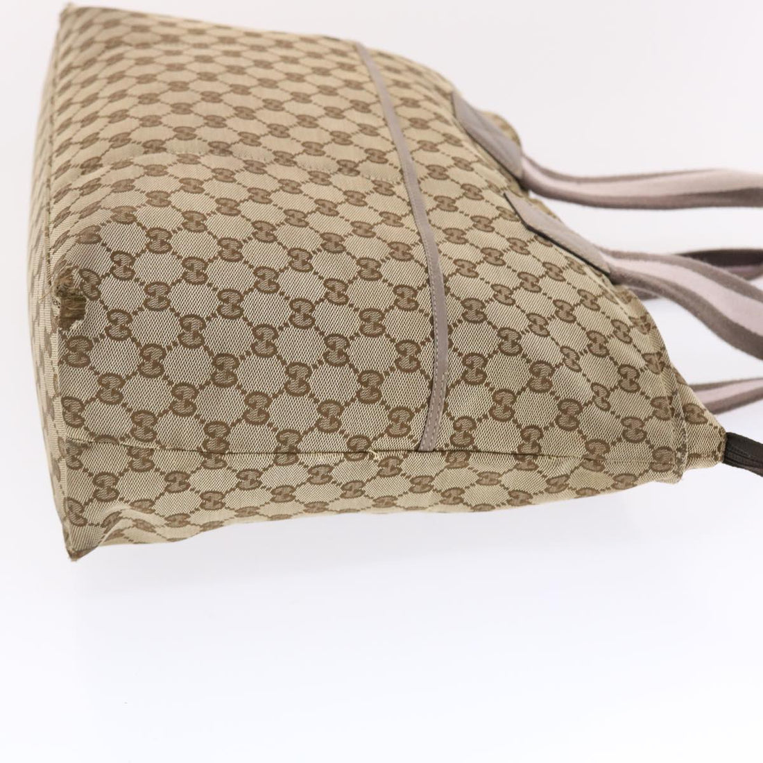 GUCCI GG Canvas Sherry Line Tote Bag Beige Gray pink 50175