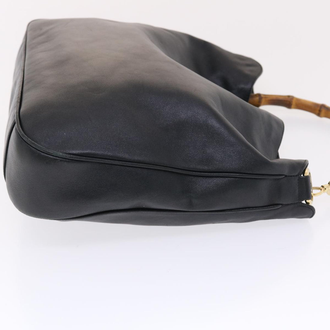 GUCCI Bamboo Shoulder Bag Leather 2way Black 50184