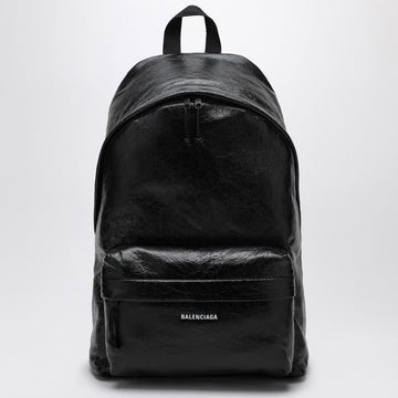 Balenciaga Black Leather Explorer Backpack Men