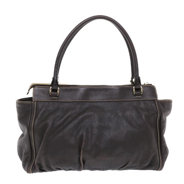 GUCCI Hand Bag Leather Brown 50414