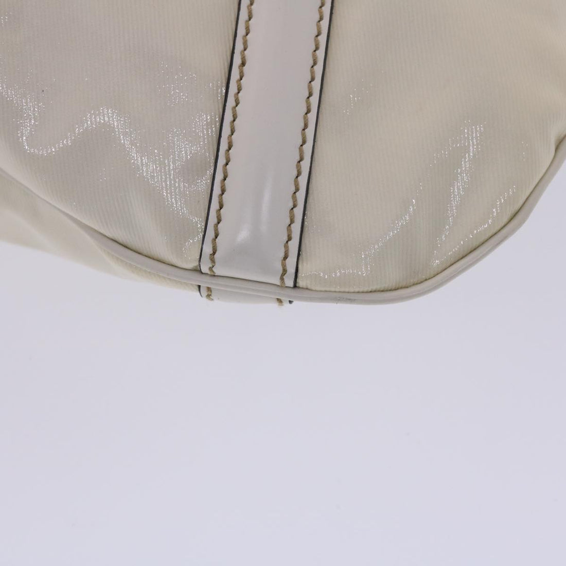 GUCCI Web Sherry Line Interlocking Shoulder Bag Coated Canvas White 50415