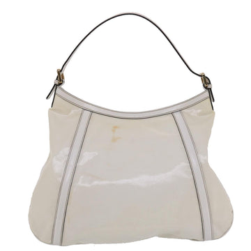 GUCCI Web Sherry Line Interlocking Shoulder Bag Coated Canvas White 50415