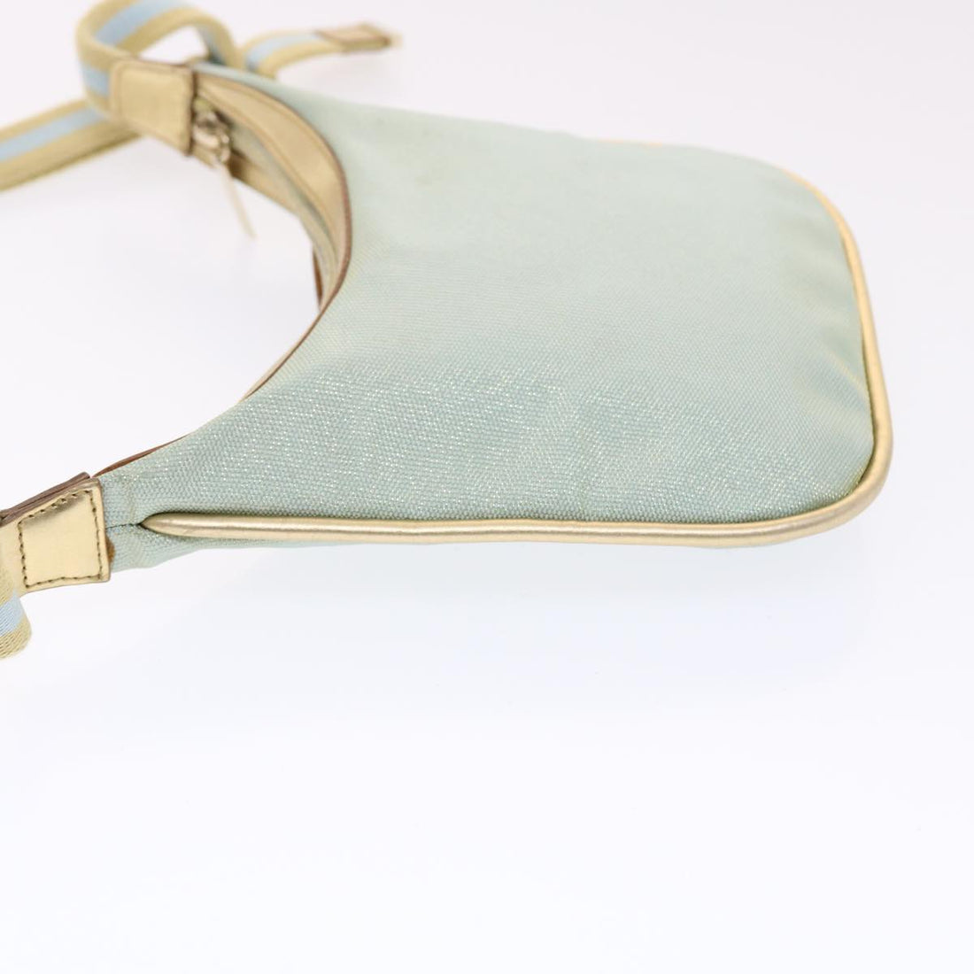 GUCCI Sherry Line Shoulder Bag Light Blue Gold 50417