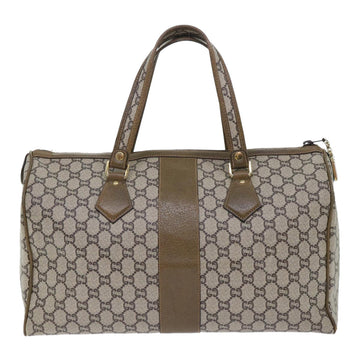 GUCCI PLUS GG Canvas Boston Bag PVC Leather Beige 50510