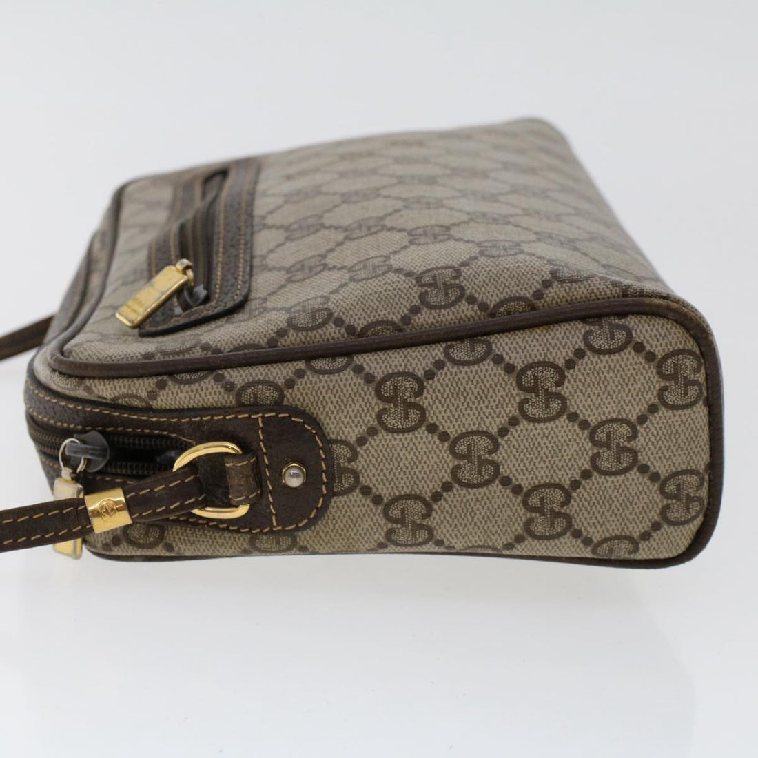 GUCCI GG Canvas Shoulder Bag PVC Leather Beige 50515