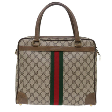 GUCCI GG Canvas Web Makersluxe Bags PVC Leather 2way Beige Red 50529