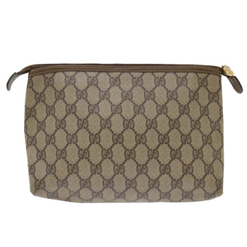 GUCCI GG Canvas Pouch PVC Leather Beige 50547