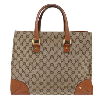 GUCCI GG Canvas Hand Bag Beige Brown 120897 50574