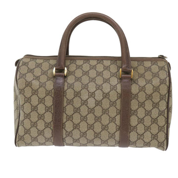 GUCCI GG Canvas Boston Bag PVC Leather Beige 50592