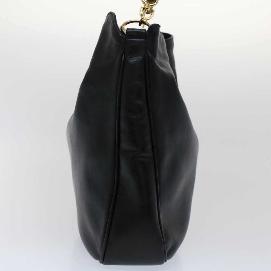 GUCCI Bamboo Shoulder Bag Leather 2way Black 50597