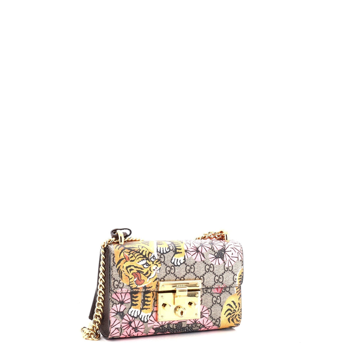 Padlock Shoulder Bag Bengal Print GG Coated Canvas Small