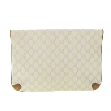 GUCCI GG Canvas Clutch Bag PVC Leather White 156.02.075 50774