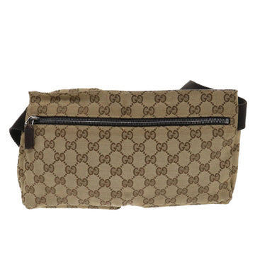 GUCCI GG Canvas Waist bag Leather Beige 28566 50781