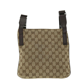 GUCCI GG Canvas Shoulder Bag Leather Beige 122793 467891 50988