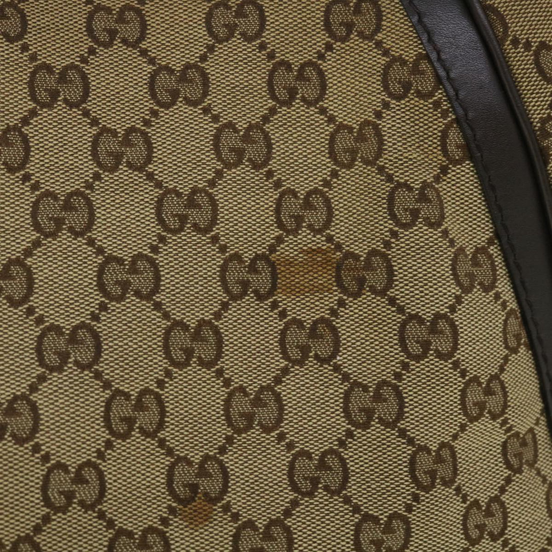 GUCCI GG Canvas Shoulder Bag Leather Beige Brown 232297 520981 50992