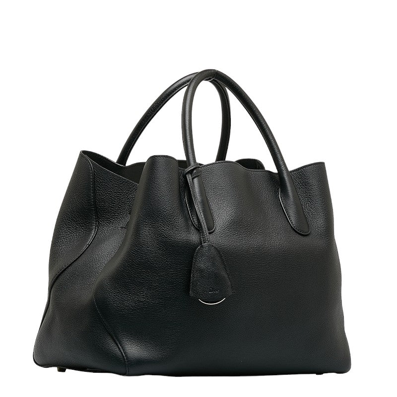 Dior Open Bar Tote Bag Black Leather Ladies