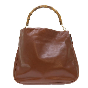 GUCCI Bamboo Shoulder Bag Leather 2way Brown 001 1998 1577 51011