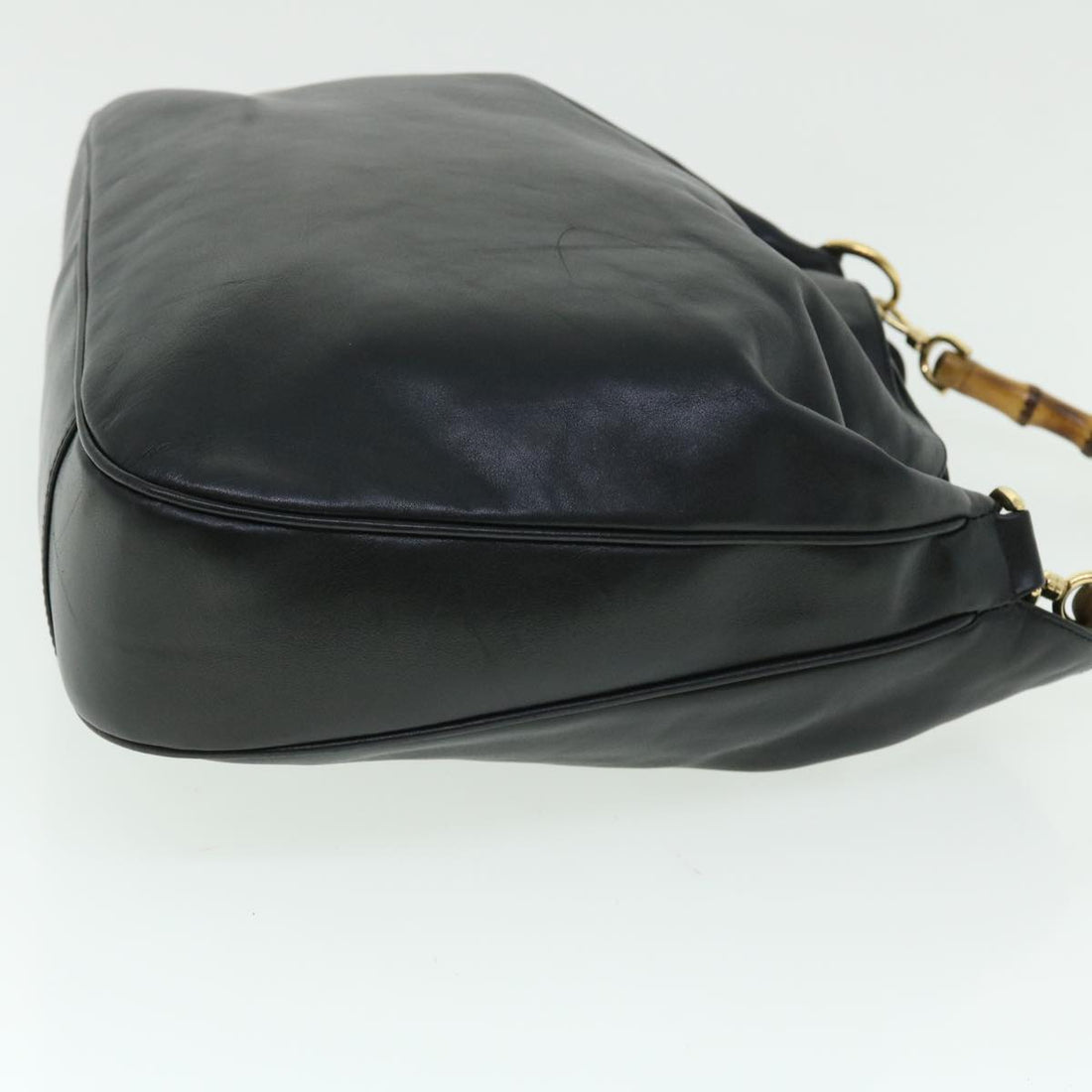 GUCCI Bamboo Shoulder Bag Leather 2way Black 001 1577 002058 51012