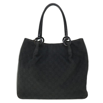 GUCCI GG Canvas Tote Bag Leather Black 101920 3444 51025