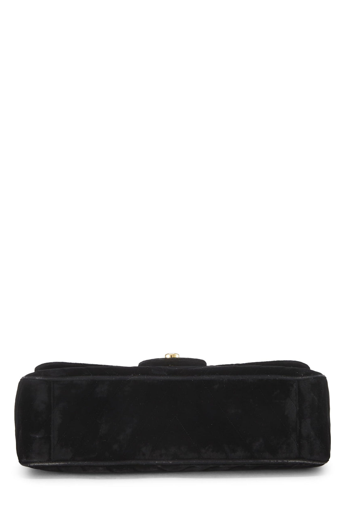 Chanel,  Black Velvet Chevron Flap Maxi, Black