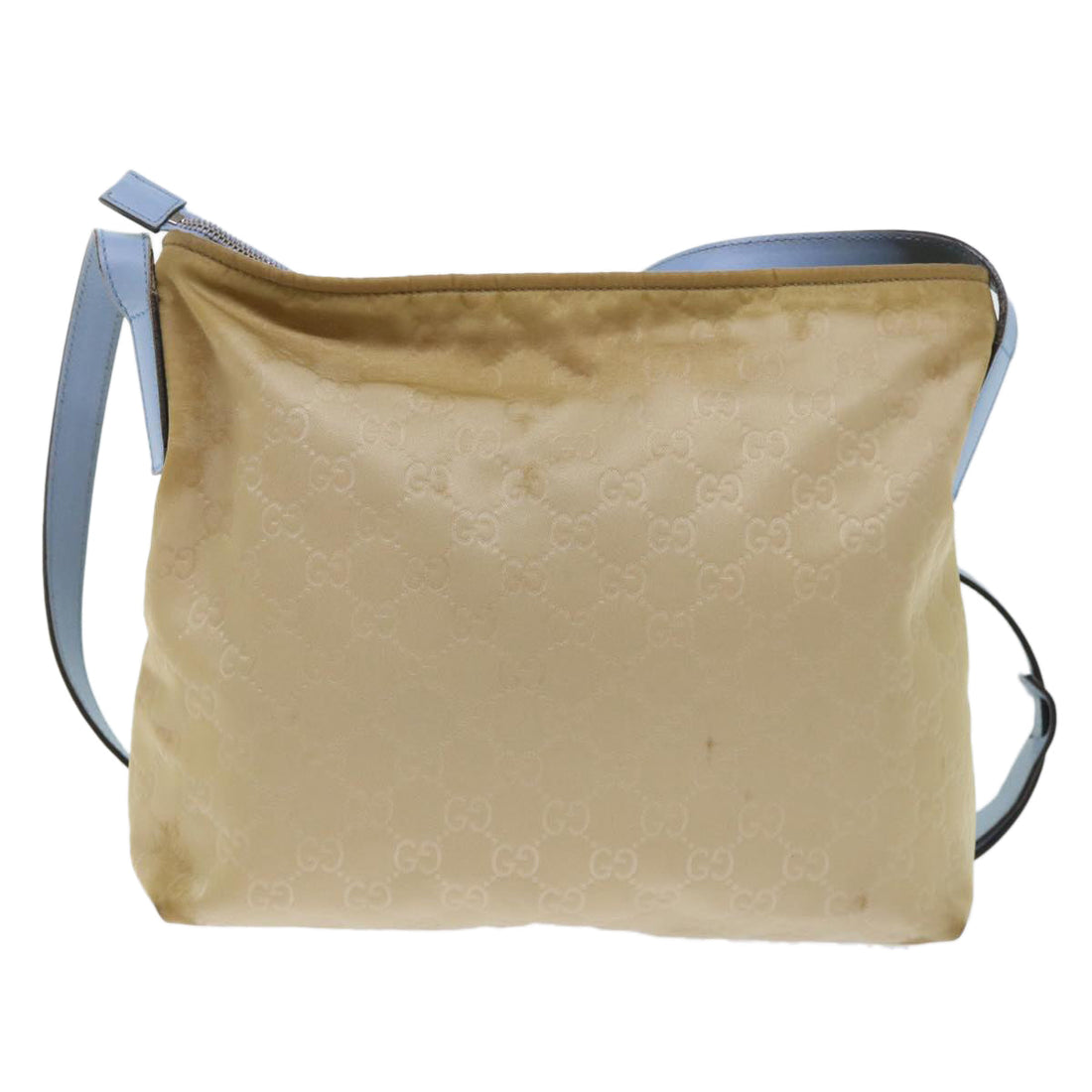 GUCCI GG Canvas Shoulder Bag Beige Light Blue 314529 51312