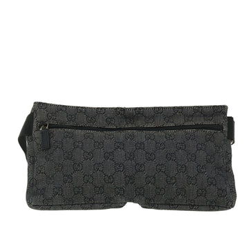 GUCCI GG Canvas Waist bag Leather Gray 28566 51469